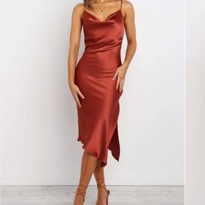 Rust Silk Dress